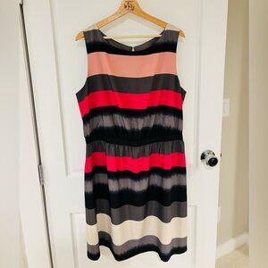Loft Striped Sleeveless Dress xxl